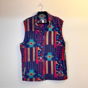 Vintage 90s Southwestern Fleece Vest — Bay Club